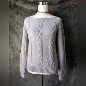 Vintage Wool Lavender Cable Knit Sweater